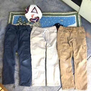 3 pair for $10. Cat and Jack boys size 7 pants. No holes.  2 jogger/1  chino.